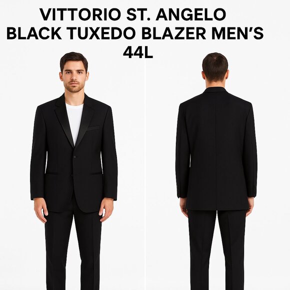 Vitorio St Angelo Other - VITTORIO ST. ANGELO BLACK TUXEDO BLAZER MEN’S 44L